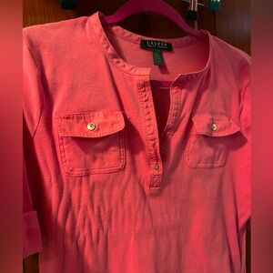Lauren Ralph Lauren Pink Shirt Large